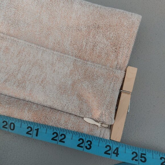 by Anthropologie White Gold Shimmery Leggings 28P Faux Suede High Rise Metallic - Picture 9 of 14